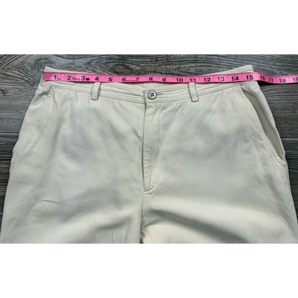 VTG Banana Republic Wide Leg Mid Rise Linen Blend Trousers Pant Size 12 Career